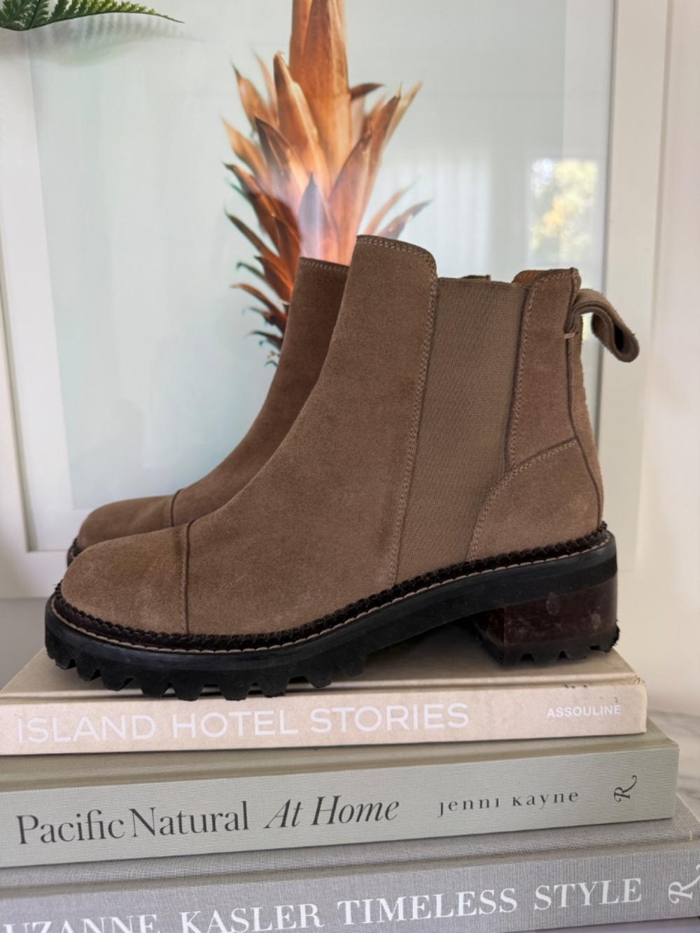 See by Chloé Beige Mallory Chelsea Boots-Size 38